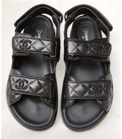 black and white chanel sandals|chanel dad sandals 2020 price.